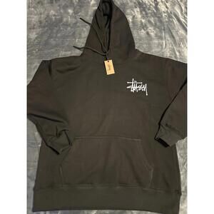 Stussy Basic Logo Hoodie Mens  Black Hooded Sweatshirt SIZE: SMALLW/ Tags